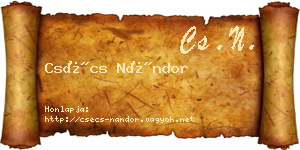 Csécs Nándor névjegykártya