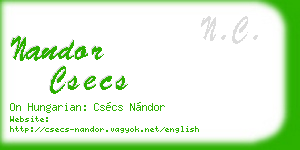 nandor csecs business card