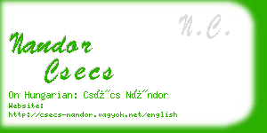 nandor csecs business card